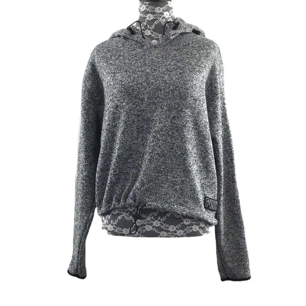 Pink Victoria's Secret Gray‎ Knit Mikina Crop Top.Womens Medium Pullover